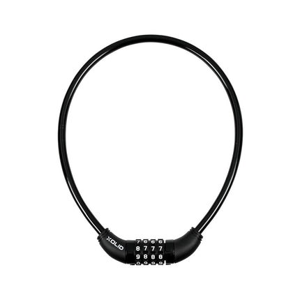 Xolid Kabel Cijferslot 10mm x 650mm Zwart, ideaal voor fietsbeveiliging.