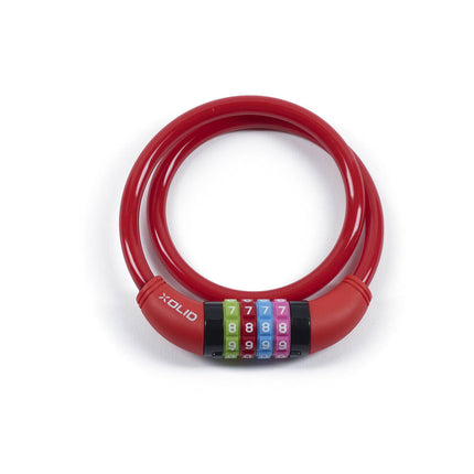 Xolid Rood Kabel Cijferslot 10 mm x 650 mm voor Fietsbescherming