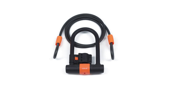 Xolid Beugelslot 180x245mm met Kabel 12x1800mm, Zwart, Fietsbescherming