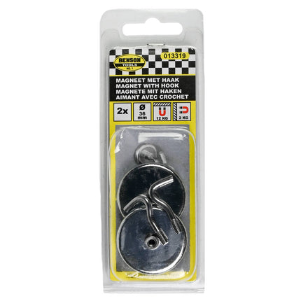 Magneetset 2 dlg - Ø36mm, 12kg Horizontaal, Ideaal voor Ophangen