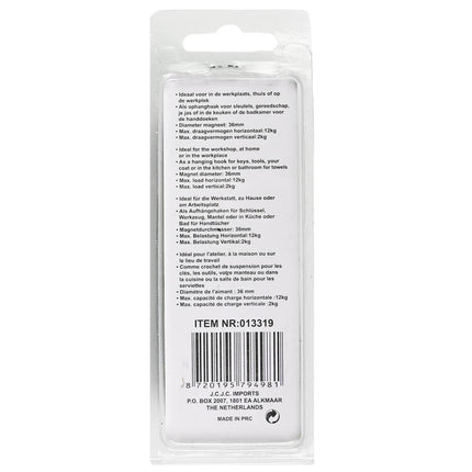 Magneetset 2 dlg - Ø36mm, 12kg Horizontaal, Ideaal voor Ophangen