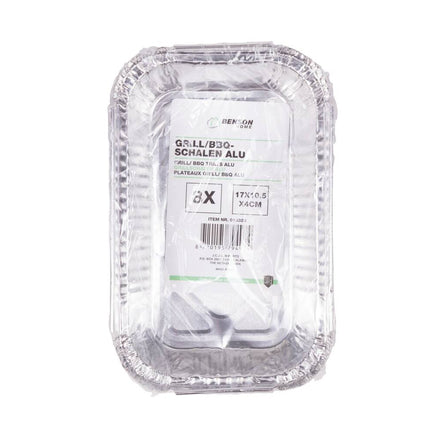 Alu BBQ Grillschalen Set 8 st., 17x10.5x4 cm, ideaal voor vlees grillen