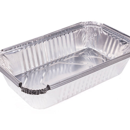 BBQ Grillschalen Alu Set 5 stuks 25x14x5.5 cm voor vlees en vis