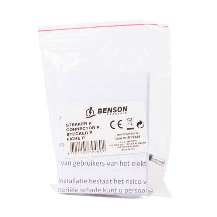Witte Stekker P Grip 10A/250V 2500W - Eenvoudig in- en uitpluggen