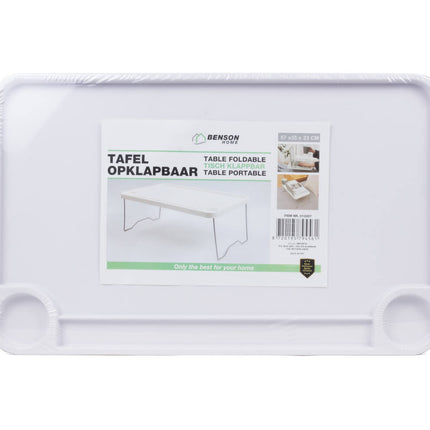 Opklapbare Laptoptafel 57x35x23 cm, ideaal voor bed en bankgebruik.