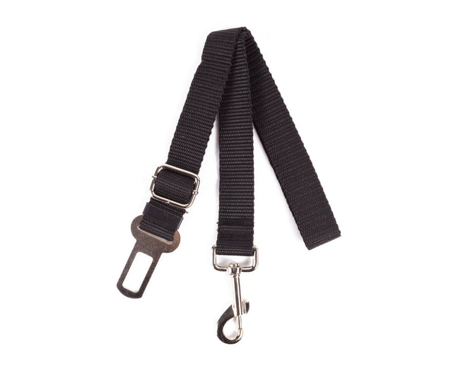 Verstelbare Honden Autogordel 42-70 cm, 360° Haak, Zwart