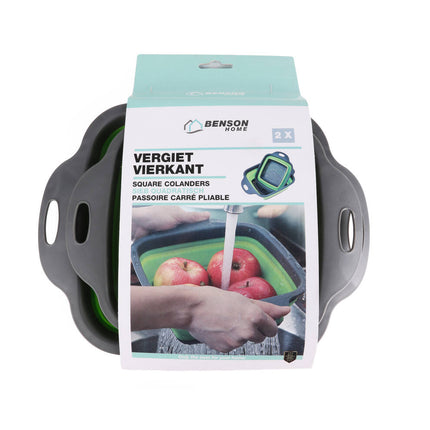 Silicone Vergiet Set: 2-delig, hittebestendig, ruimtebesparend