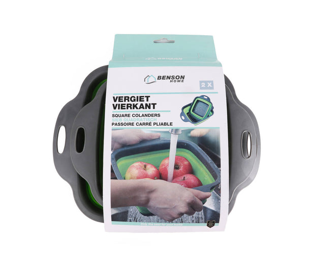 Silicone Vergiet Set: 2-delig, hittebestendig, ruimtebesparend