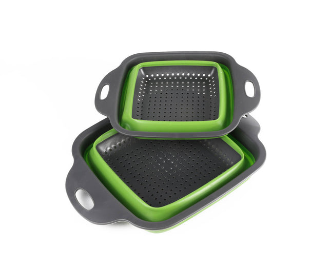 Silicone Vergiet Set: 2-delig, hittebestendig, ruimtebesparend