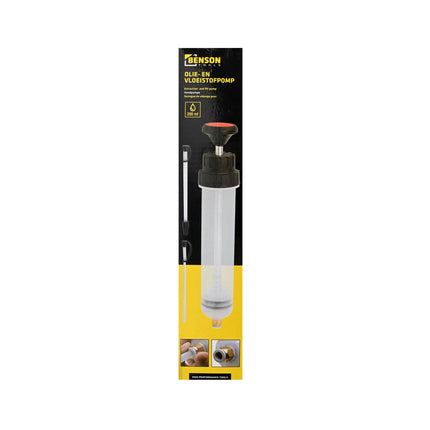 Olie- en Vloeistofpomp 200 ml met Schaalverdeling en Flexibele Slangen