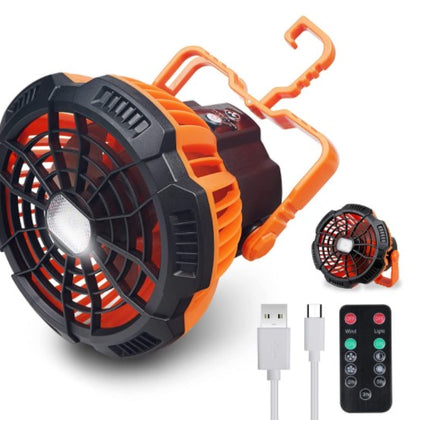 Ventilator met LED lamp 2-in-1 oplaadbaar