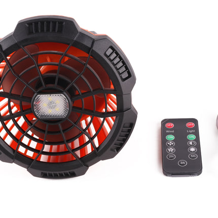 Ventilator met LED lamp 2-in-1 oplaadbaar