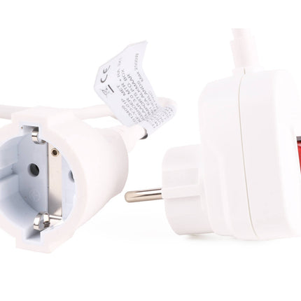Verlengsnoer 3m, RA 3x1, schakelaar, 16A 230V, max 2500W, ideaal thuis.