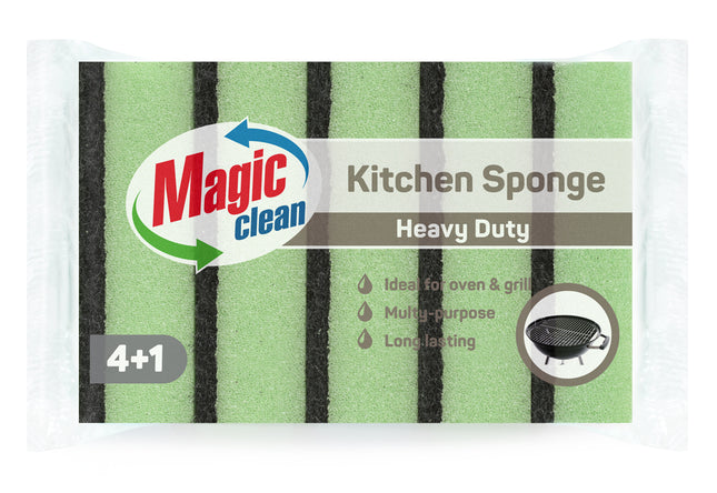 Schuurspons heavy duty 4 + 1 – Inhoud 5 st, Afmetingen 11 x 7 x 3,2 cm, 3,2 cm