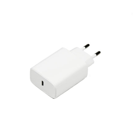 Witte USB-C Lader 5V/2.2A, ideaal voor smartphones en tablets.