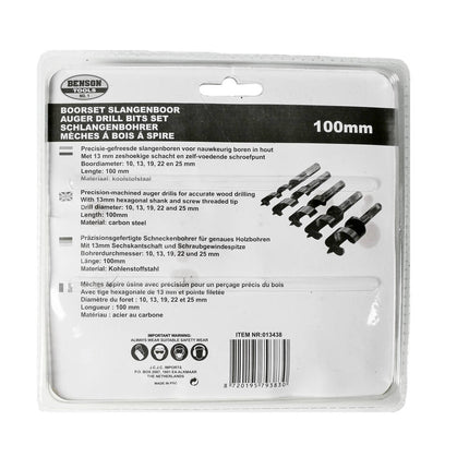 5-delige Slangenboorset 100mm: Precisieboren voor Houtbewerking