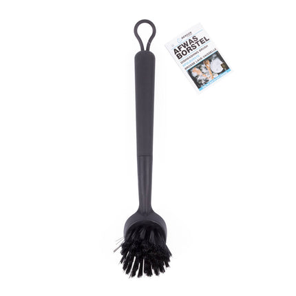 Schwarze Luxus-Spülbürste 27,5 cm, Kunststoff, mit Aufhängeschlaufe