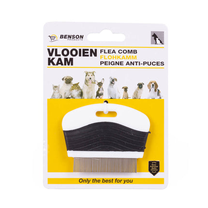 Vlooienkam 7.3x6cm, 13mm tanden, voor honden en katten vachtverzorging.