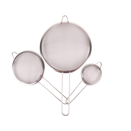 RVS Zeefset 3-delig - 8/14/20 cm voor zeven en scheiden in keuken