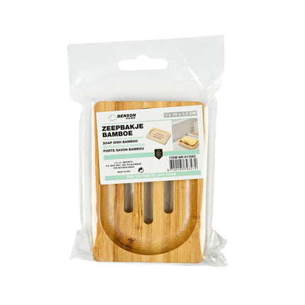 Bamboe Zeepbakje 7x10cm, 3 sleuven voor optimale waterafvoer