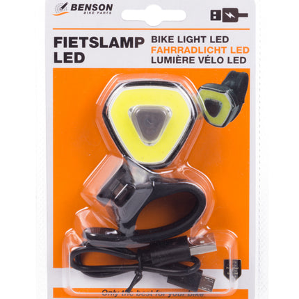 Fietslamp LED USB oplaadbaar wit – Afmeting 43x41x21mm, Oplaadtijd 3 uur, 3.7V