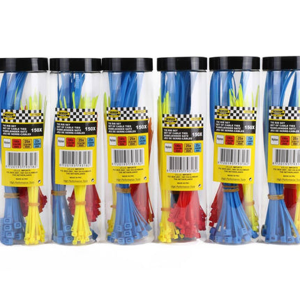Tie Ribs Set 150 dlg: 100x 100mm, 25x 150mm, 25x 200mm, multi-use.