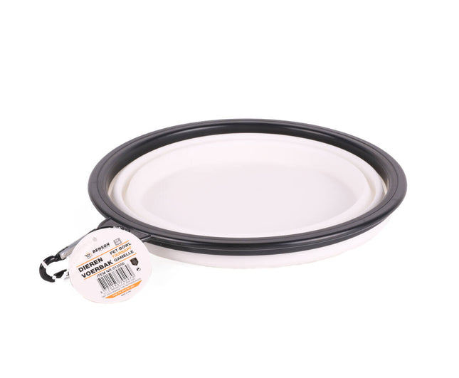 Opvouwbare Siliconen Dierenvoerbak 19cm, 1000ml, Compact voor Reizen