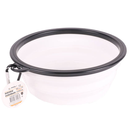 Opvouwbare Siliconen Dierenvoerbak 19cm, 1000ml, Compact voor Reizen
