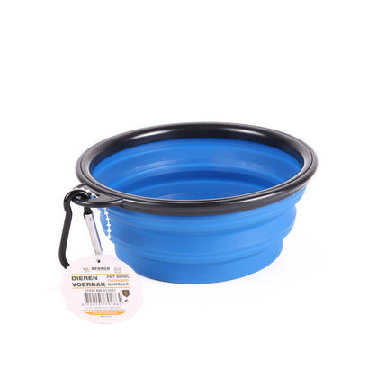 Opvouwbare Siliconen Dierenvoerbak 13 cm Blauw, Reizen & Wandelen