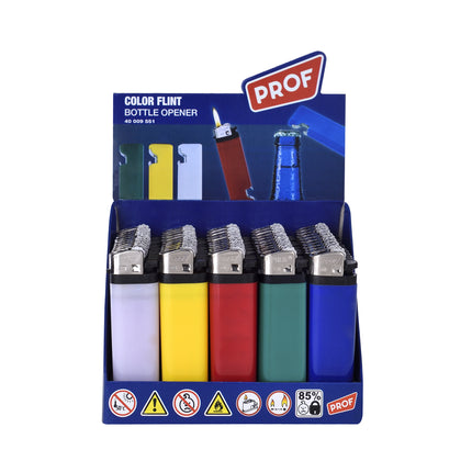 Aansteker flint color met flessenopener