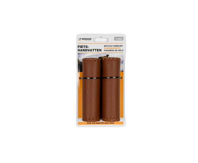 Fietshandvatten 125 mm Cognac - Luxe Grip & Trillingsdemping voor Fietstochten