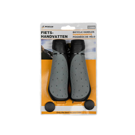 Fietshandvatten 135 mm, TPE-materiaal, Ø 22,2 mm, incl. stuurdoppen