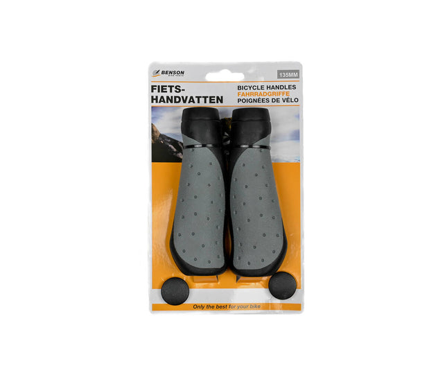 Fietshandvatten 135 mm, TPE-materiaal, Ø 22,2 mm, incl. stuurdoppen