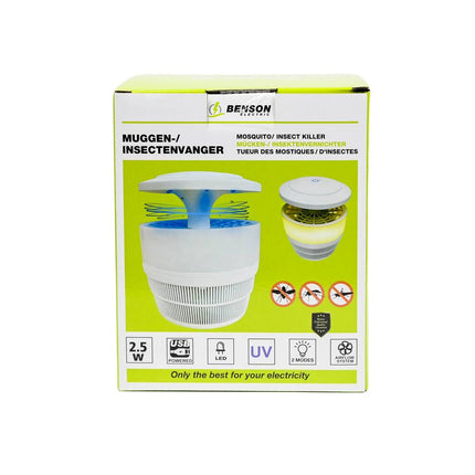 Muggenvanger 2.5W UV-LED, USB-oplaadbaar, voor ruimtes tot 50m²