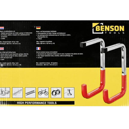 Ophanghaken 26x15cm Set van 2 - 45kg per haak voor fietsen en ladders