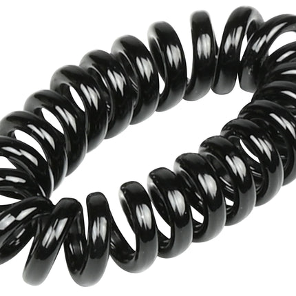 Haarelastiek kabel 8 dlg zwart – Diameter 35 mm, Dikte 2 mm, Kleur zwart, 35 mm