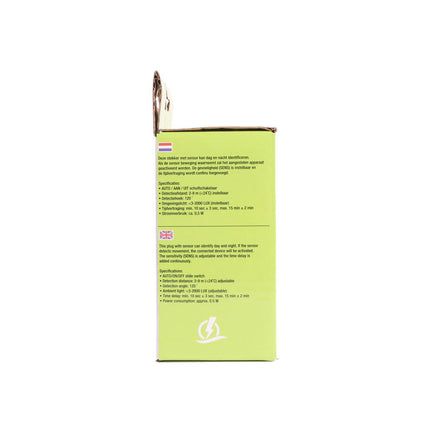 Stekker Sensor RA Wit - 220V, 9m Detectie, Automatische Stroomregeling