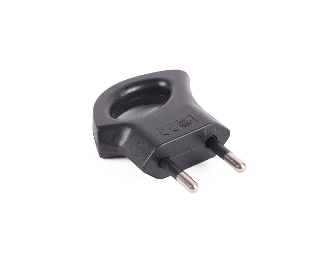 Stekker P Grip Zwart, 10A/250V, 2500W, eenvoudig inpluggen thuis/kantoor.