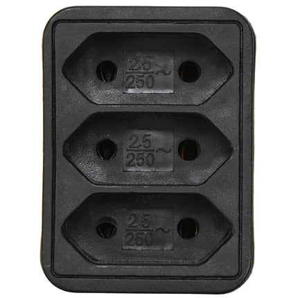 Stekker Triplo Zwart, 3x Platte Aansluiting, 1500W, Voor Elektronica