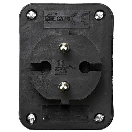 Stekker Triplo Zwart, 3x Platte Aansluiting, 1500W, Voor Elektronica