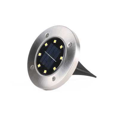 Solar LED Grondspot IP44: 8 LED, Ø12cm, Tuinverlichting op Zonne-energie
