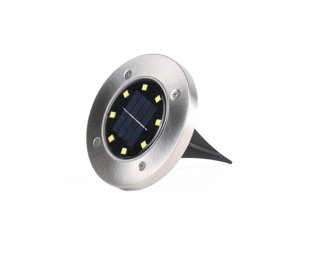 Solar LED Grondspot IP44: 8 LED, Ø12cm, Tuinverlichting op Zonne-energie