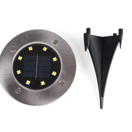 Solar LED Grondspot IP44: 8 LED, Ø12cm, Tuinverlichting op Zonne-energie