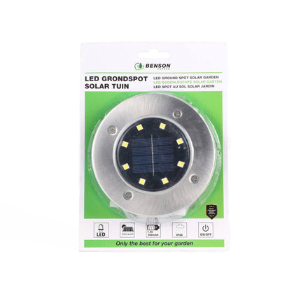 Solar LED Grondspot IP44: 8 LED, Ø12cm, Tuinverlichting op Zonne-energie