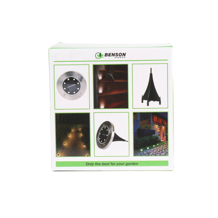 3x Solar LED Grondspot IP44, 8 LED's, Ø12cm, Terrasverlichting