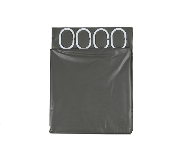Grijs Douchegordijn 180x200 cm met 12 Ophanghaken, 100% Polyester