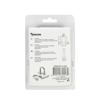 D-sluiting 10 mm 2 dlg, Q235, WL 320 kg, ideaal voor zware lasten