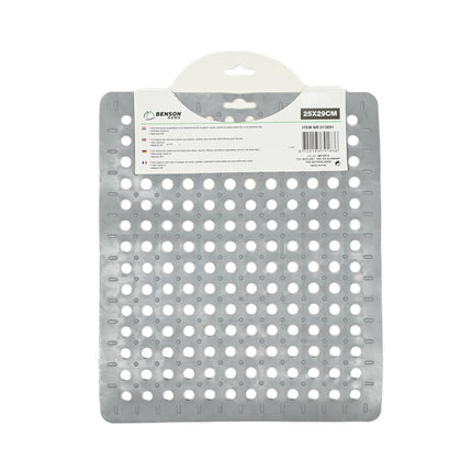 Gootsteenmat PVC 25x29 cm Grijs - Beschermt Servies in Gootsteen
