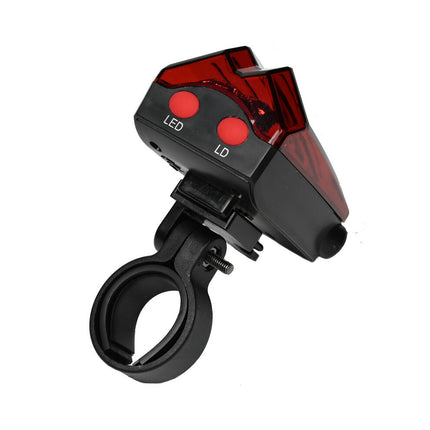 Fietsachterlicht: 5 LED's, Laserfunctie, IPX3 Waterdicht, AAA-batterijen