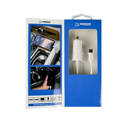 Autolader Type-C, 1.2m, 12-24V, Snel Opladen voor Auto Trips